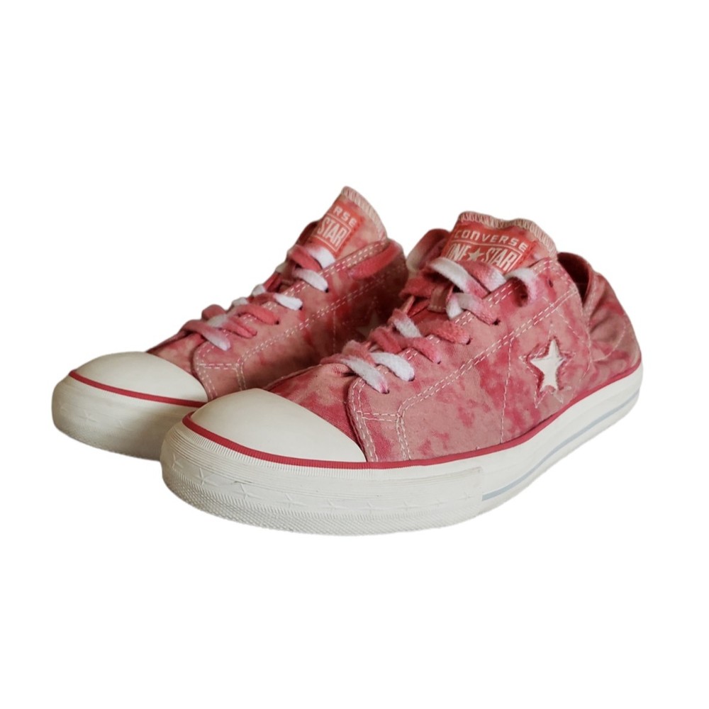 Converse One‎ Star Women's Canvas Athletic Shoes Size 11 Red White Tie Dye
